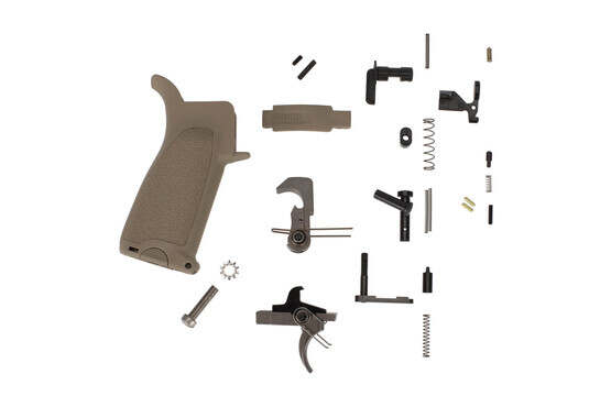 Bravo Company GUNFIGHTER Enhanced AR-15 lower parts kit with FDE BCM grip and trigger guard